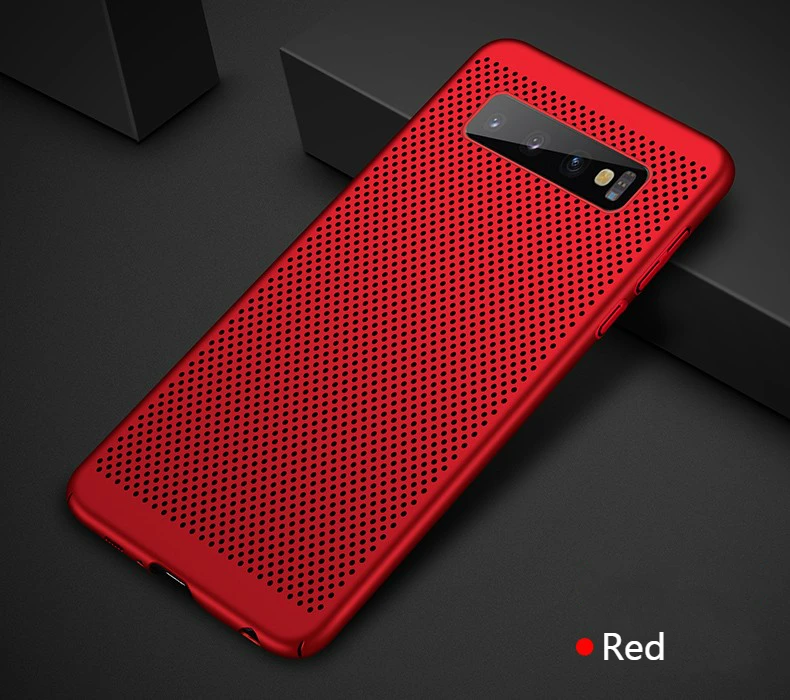 Сетчатые тонкие Чехлы для samsung Note10 Pro Чехол на Galaxy M30 M20 S10 A750 S9 S8 A60 A20 A70 A50 A40 A30 тепловыделение чехол capa - Цвет: Красный