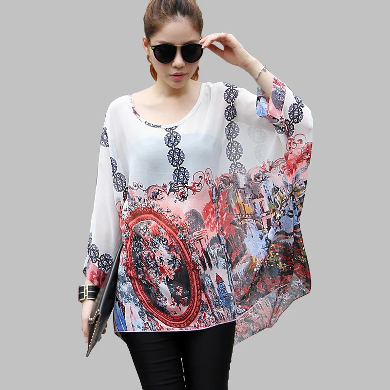 women blouses 2017 novelty fashion chiffon shirts plus size 4xl 5xl plus size womens tops and blouses