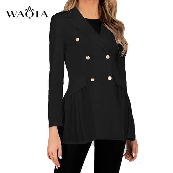

Bouble Breasted Blazers for Women Office Work Suit Solid Plus Size Long Sleeve Blazer Casual Jacket Coat Chaqueta Mujer Blazer