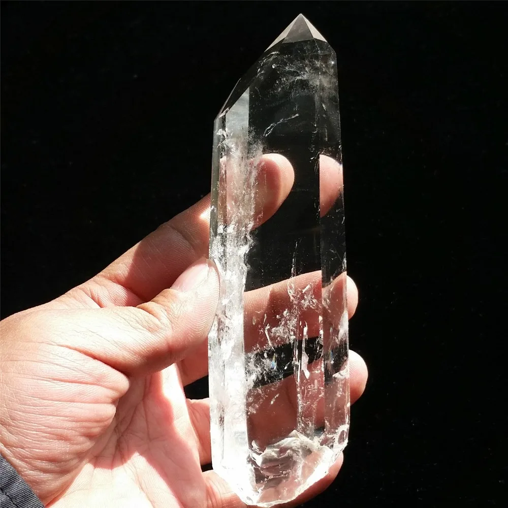 

free shipping ++NATURAL QUARTZ CRYSTAL WAND POINT HEALING W5810