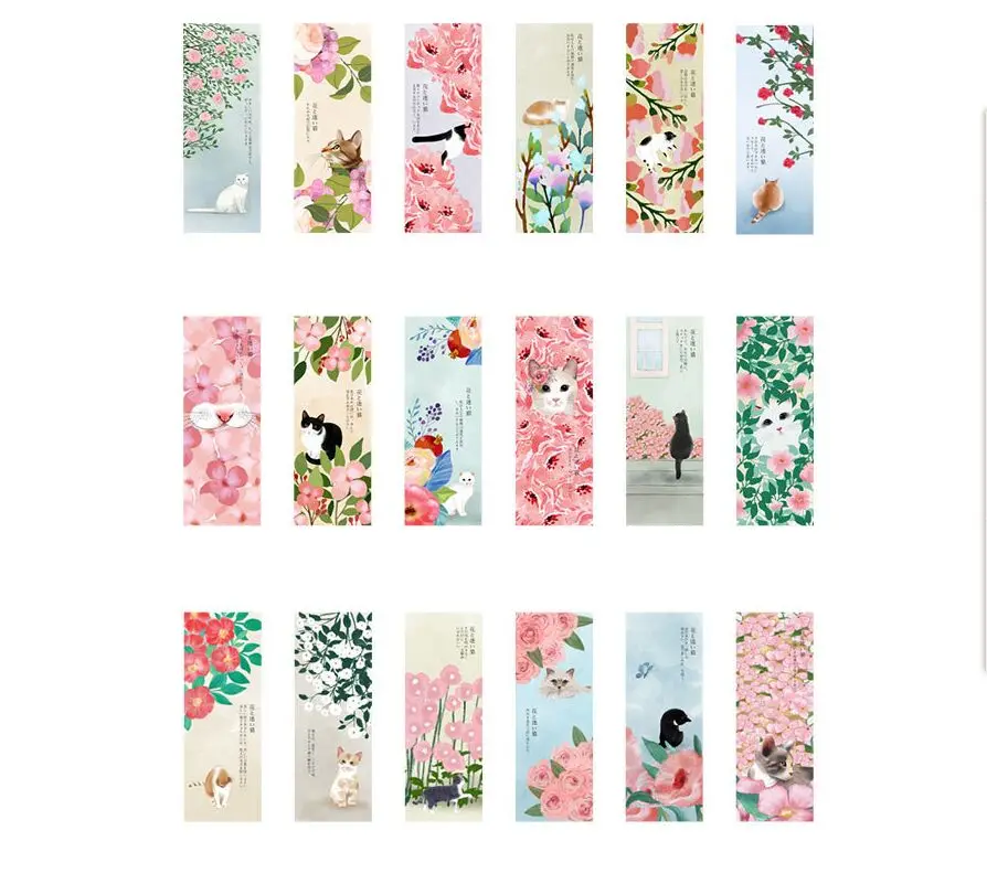 30 pcs pack cartoon black cat blossoming floral flowers flower writing paper
