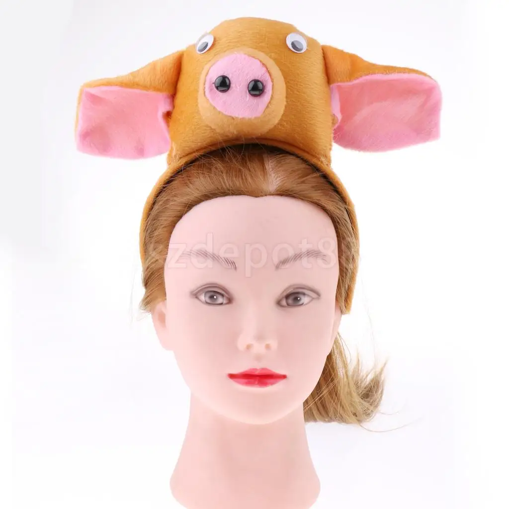 Kids Animal Pig Piggy Costume Kit Head Band Bow Tie Tail Set Fancy Dress