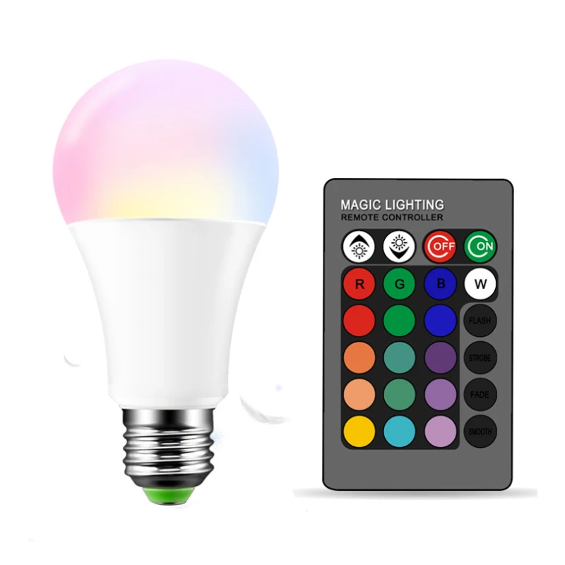Светодиодная RGB Лампочка лампа 3 W Цвет Фул дистанционного инфракрасная лампа с регулировкой Цвет лампочка E27 рассеянного света