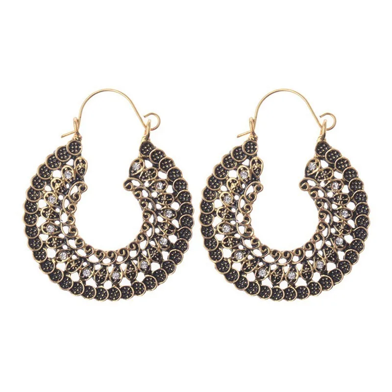 

2019 Wind Restoring Ancient Ways Is Hollow-out Decorative Pattern Temperament Earrings Cross-border Supply Of Goods Factory