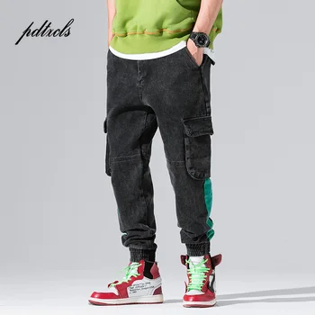 

NEW Harajuku Fashionable Brand Panelled Multi-Pockets Men Jogger Pants 2018 Autumn High Street Casual Pencil Pants Button Fly