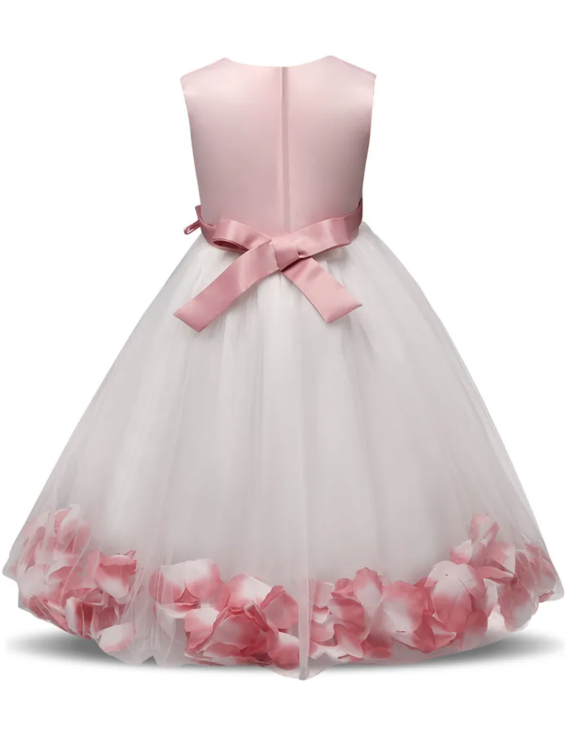 little girl skirt dress Flower Girl Baby Wedding Dress Fairy Petals Children's Clothing Girl Party Dress Kids Clothes Fancy Teenage Girl Gown 4 6 8 10T baby dresses cheap