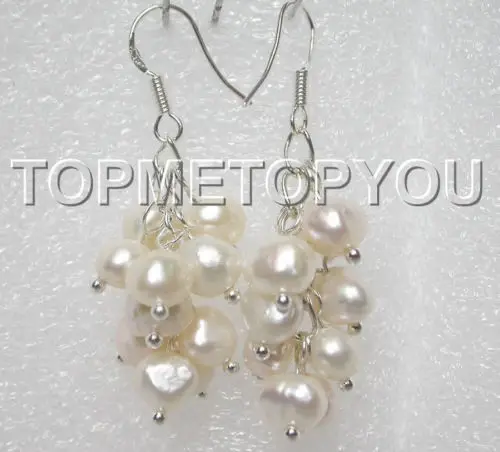 

2 colors wholesale Charming white/yellow Baroque pearls earrings