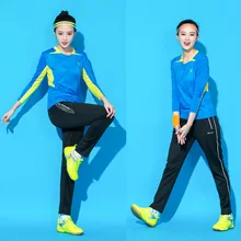 Женский спортивный комплект для бадминтона, теннисная одежда, рубашка с длинными рукавами+ штаны, комплект из двух предметов
