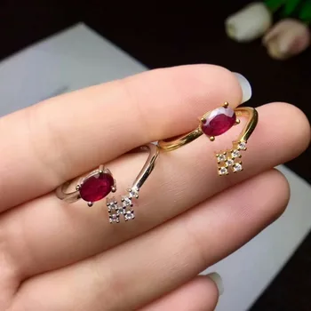 

shilovem 925 sterling silver Natural ruby Rings fine Jewelry Customizable women trendy trendy WEDDING plant open new cj040603agh