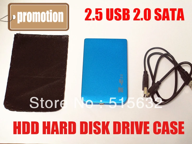 Slim USB 2.0 2.5 "SATA внешний Box Жесткий диск драйвер корпус Дело HDD 5 видов цветов