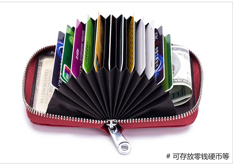 Женский минималистский кошелек женский красный на молнии сумка держатель для карт Стикеры кредитной чехол-портмоне для карточек из