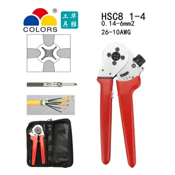 

COLORS HSC8 1-4 military aviation terminal 0.14-6.0mm 26-10AWG four-mandrel crimping plier for turned contacts coopper terminal