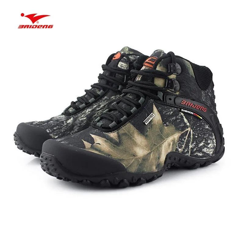 Waterproof Men Hiking Shoes High Top Canvas Fishing Shoes