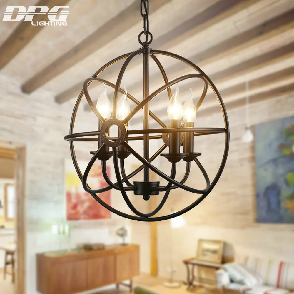 Vintage LED Iron pendant lights fixture Hanging lamp with E14 110v 220v for Dinning Room living room bedroom