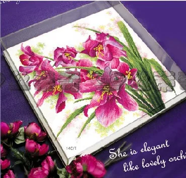 CS-844 cross stitch kit orchid elegant flower, she is elegant like lovely orchid.jpg