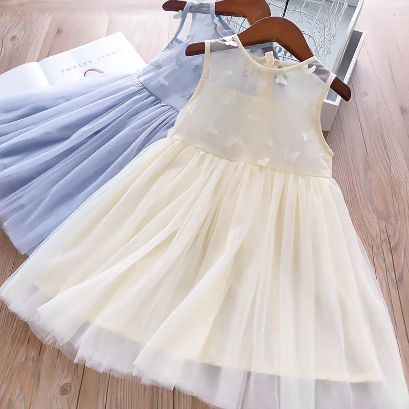 

Cute Butterflies Tutu Tulle Lovely Girls Kids Clothes Princess Western Birthday Party Ruffles New Summer Holiday Dresses
