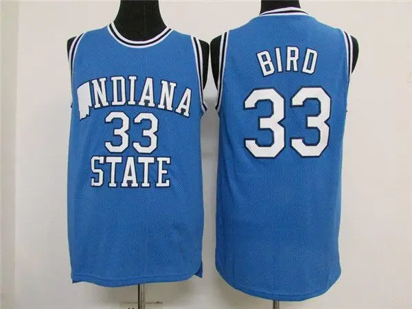 

Indiana State Sycamores LARRY BIRD #33 High school Top quality Stitched Basketball Jersey Embroidery US Size XXS-XXL