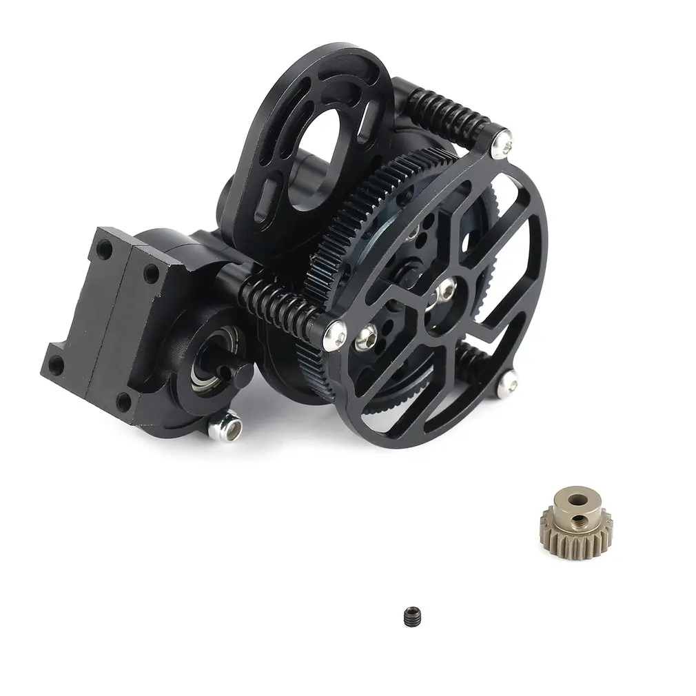 

CNC Full Metal Assembled Transmission Case Center Gearbox with Metal Motor Gear for 1/10 Axial SCX10 AX10 RC Crawlers Car
