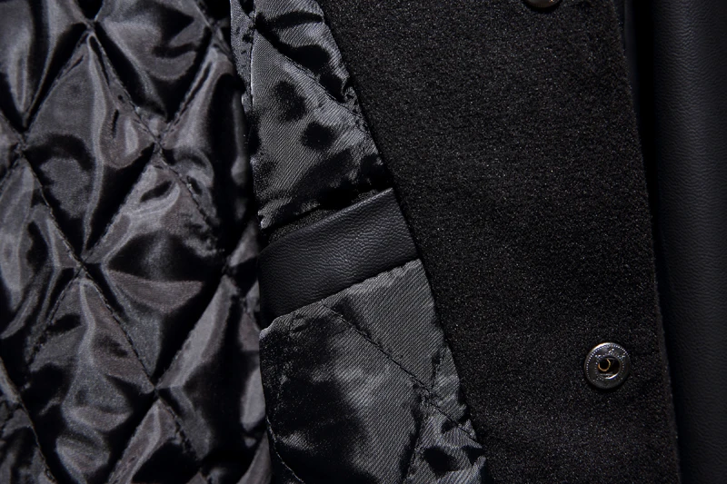 La Cuero Ropa De Yuwaijiaren Manga Uniforme Negro Otoño Chaqueta Hombres Tendencia Béisbol Estudiantes Juventud Invierno Los Del Moda Remiendo zwzEqAF