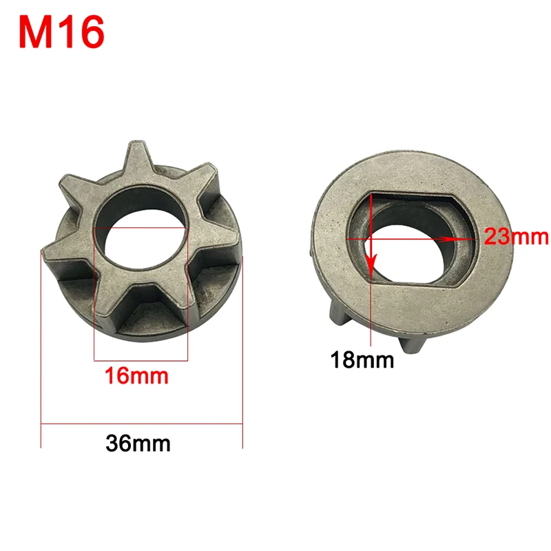 M10/M14/M16 Шестерня бензопилы 100 115 125 150 180 Замена для угловых шлифовальных машин Шестерня для цепной пилы кронштейн аксессуары для электроинструмента - Цвет: M16