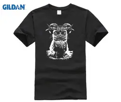 GILDAN Hail cat сатана Футболка Горячая Мужская футболка