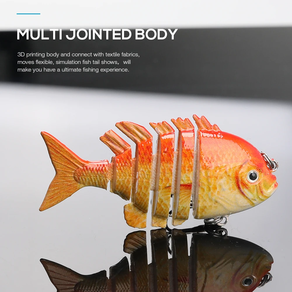 VTAVTA 60mm Mini Multi Jointed Fishing Lure 6 Segment Floating Wobbler Swimbiat Crankbait Fishing Lures Hard Bait Fishing Tackle