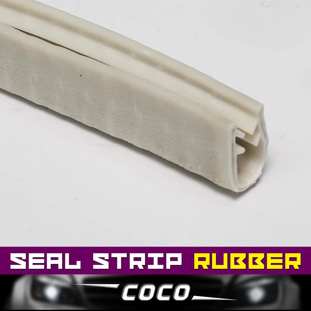 White 14x8.5mm Car Truck Window Door Withe metal Edge Flexible