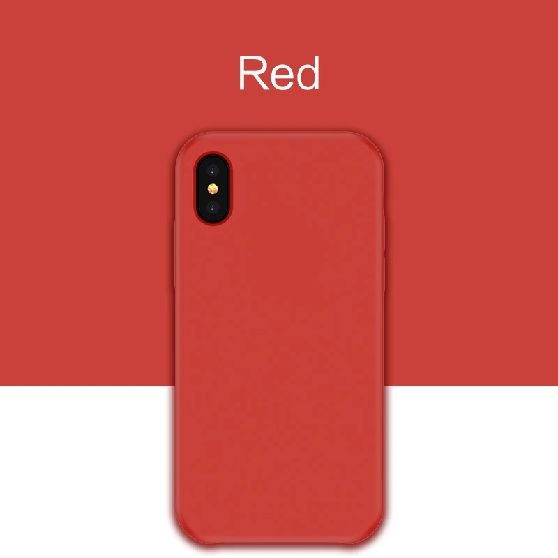 Жидкий силиконовый чехол для iPhone XR Max, XS, X, 8 Plus, 6, 6 S, роскошный чехол, задняя крышка для iPhone 8, 7 Plus, мягкий ТПУ, Fundas Capa - Цвет: Red