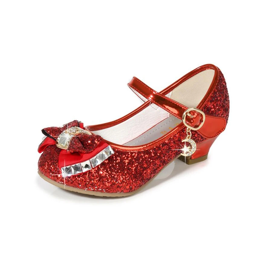 red sequin sandals