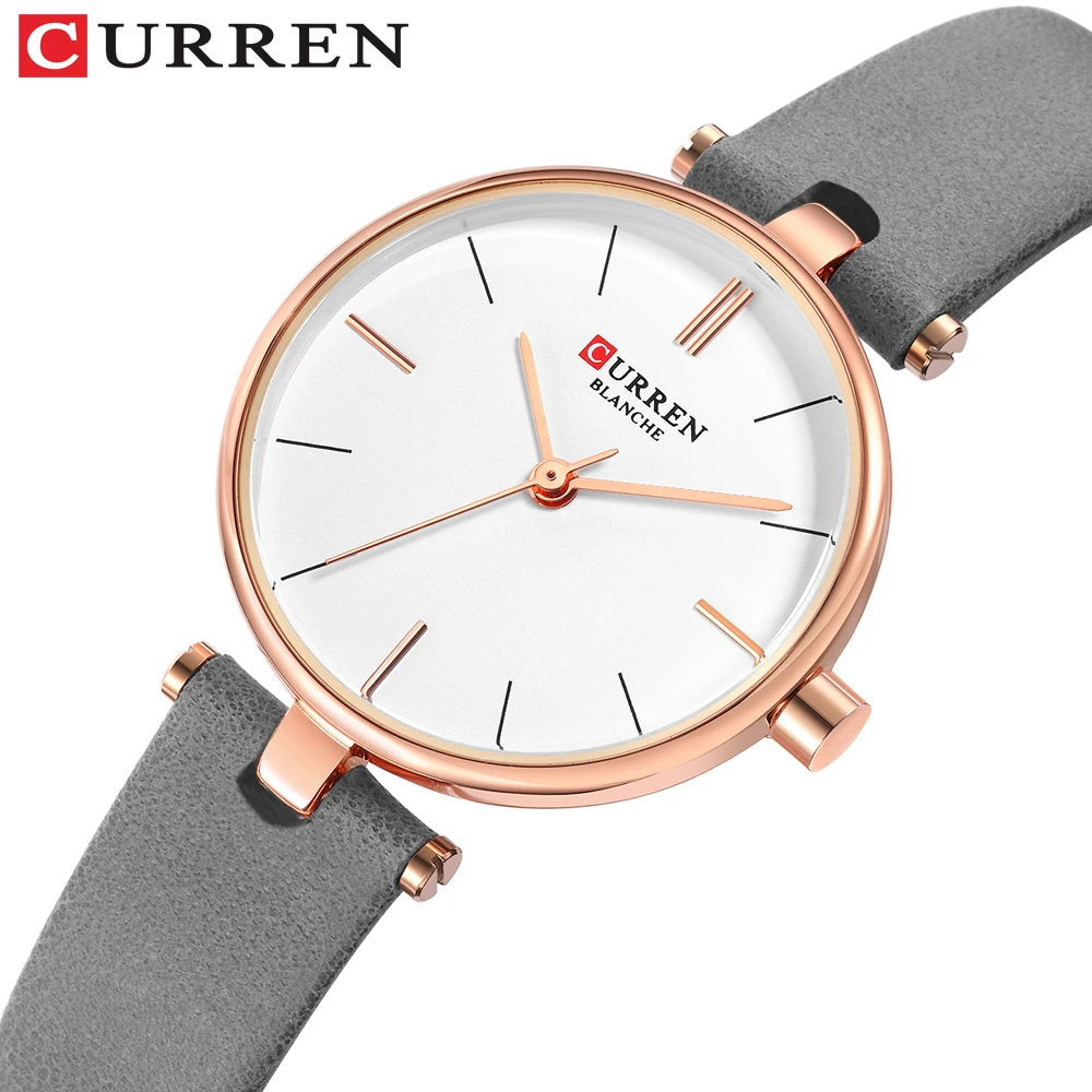 

2019 Beautiful Fashion Women Leather Watch Top Brand CURREN Ladies Dress Watch Casual Round Analog Quartz Clock For Women