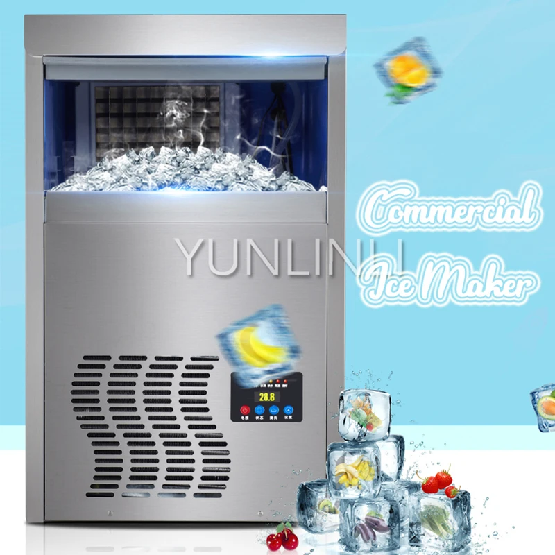 55KG/24H Commercial Electric Ice Maker Bottled Water Inlet Type & High