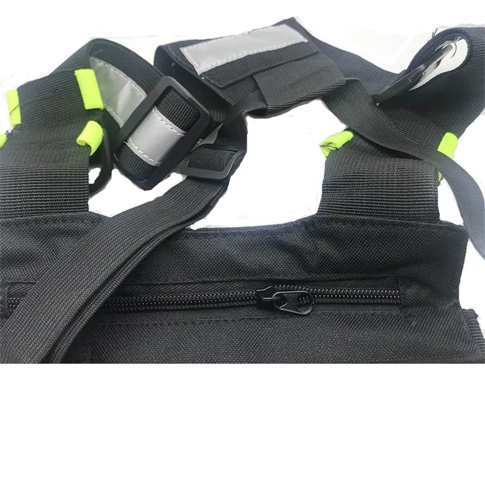 Яркий зеленый радио нагрудный ремень грудь Передняя сумка мешок разгрузочный жилет Rig чехол для приемопередающей радиостанции рация