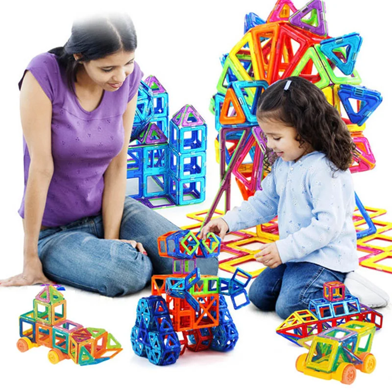 

Mini 158pcs/lot Magnetic Construction Model Building Blocks Toys DIY 3D Magnetic Designer Educational Brick New Year Gift