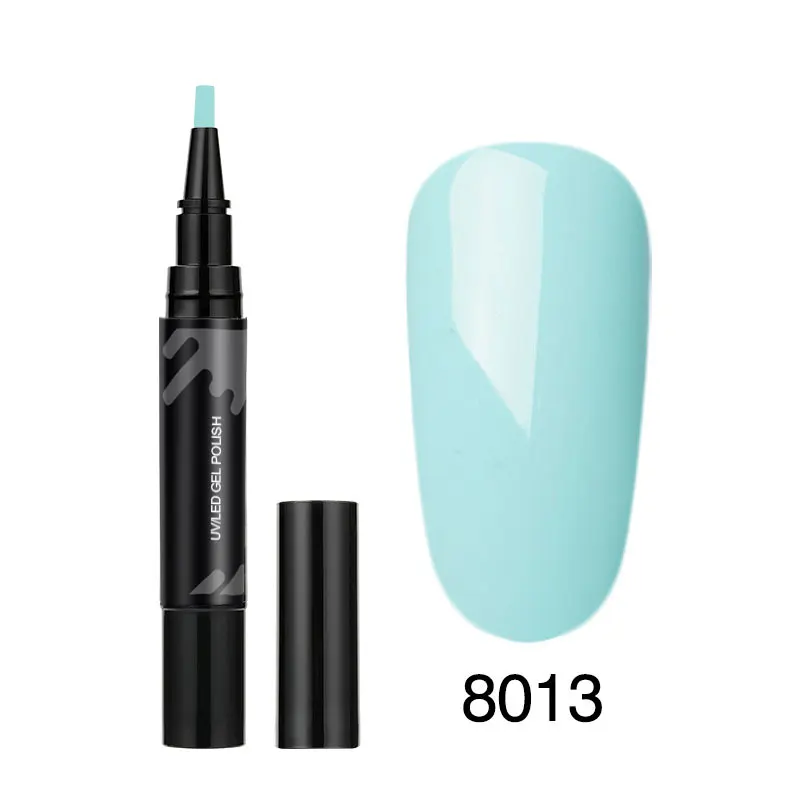 LKE 3 Step Nail Gel Art Semi Permanent UV Hybrid Nail Gel Polish Nail Varnish Brush Pen Soak Off 10 seconds fast drying - Цвет: 8013 Color