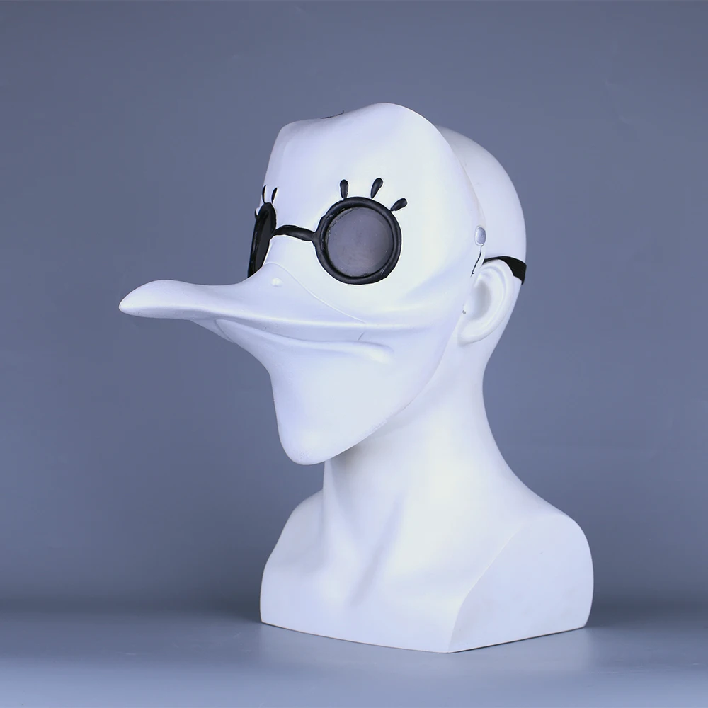 plague doctor mask Beak Mask Long Nose Cosplay Fancy Mask Gothic Retro Rock Leather Halloween beak Mask white (4)