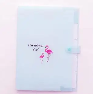 5 Сетчатая Сумка для документов с принтом Фламинго A4 папка для файлов ярких цветов расширяющийся кошелек Портативная бумага для органайзера, держатель для офиса - Цвет: Blue flamingo