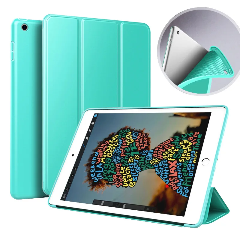 Чехол для iPad Air 1 Funda, Мягкая силиконовая Нижняя задняя крышка из искусственной кожи, умный чехол, автоматический режим сна для iPad Air1, модель A1474, A1475, A1476