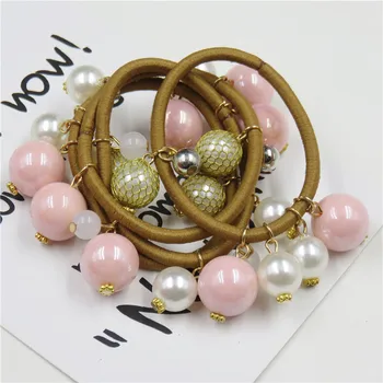 

10PCS/LOT Novelty 7 Balls Elastic Hair Bands For Girls Bohemian Headband Scrunchy Korean Fashion Kids Hair Accessories For Women