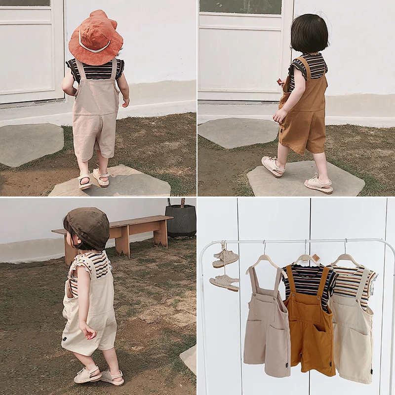 

Baby Boys Girls Adjustable Suspenders Pants Children Summer New Joker Soft Comfortable Loose Leisure Pants