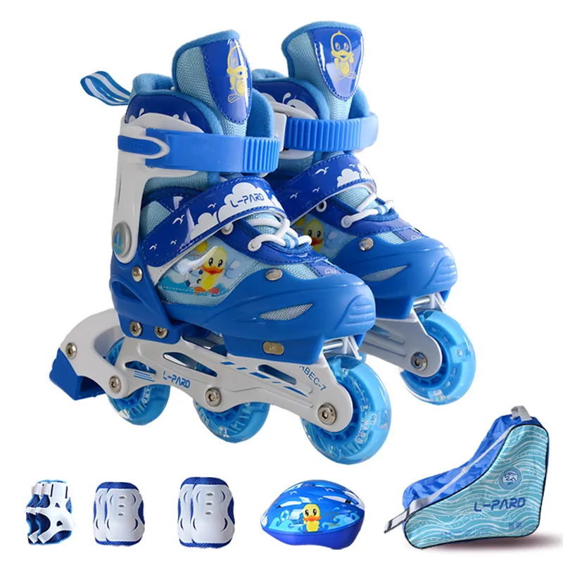 وامض عجلات بو عجلة الأطفال مضمنة ، ضبط حجم الاطفال تزلج أحذية ، أطفال الأسطوانة مع واقية