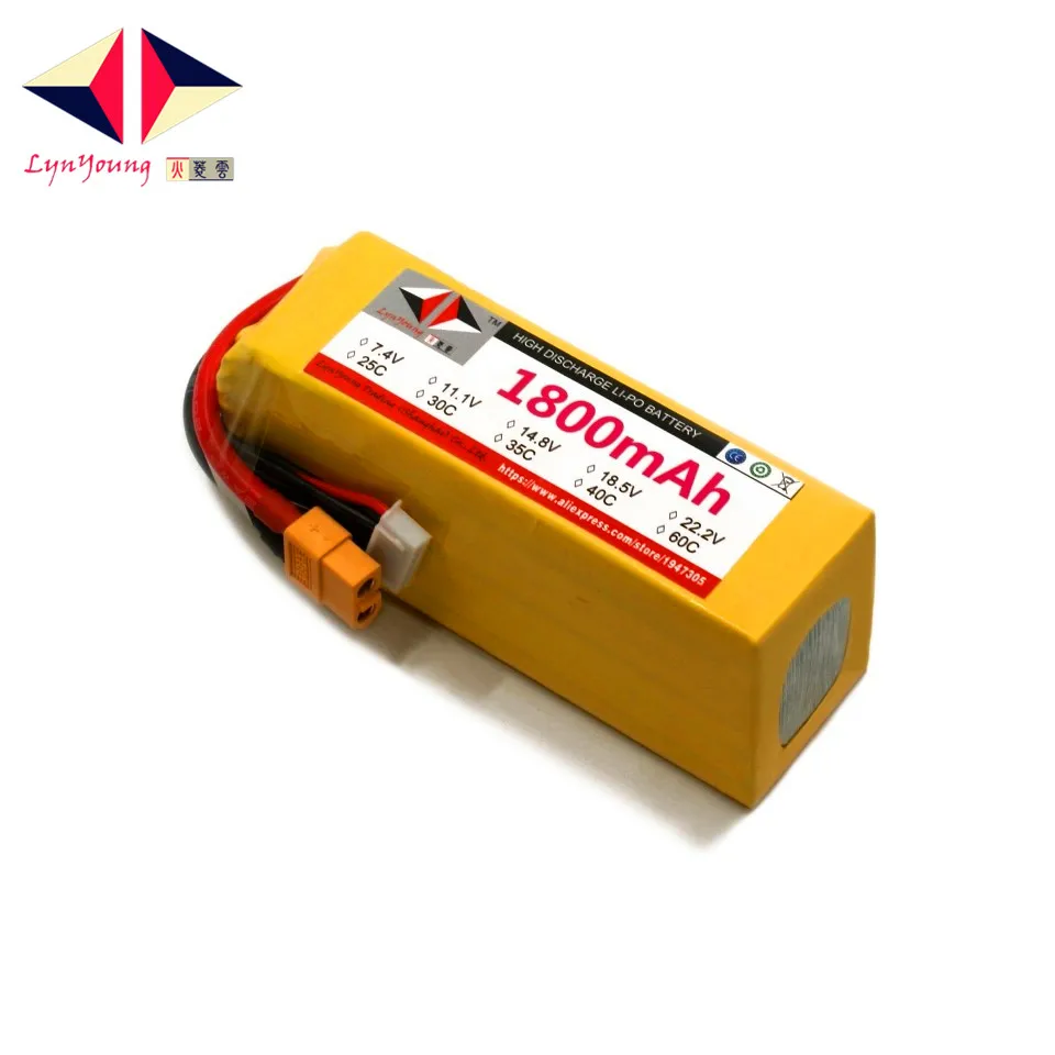 

HX Lipo Battery 6S 22.2V 1800mah 25C 30C 35C 40C 60C For RC Drone Quadcopter Helicopter Airplane Boat Car
