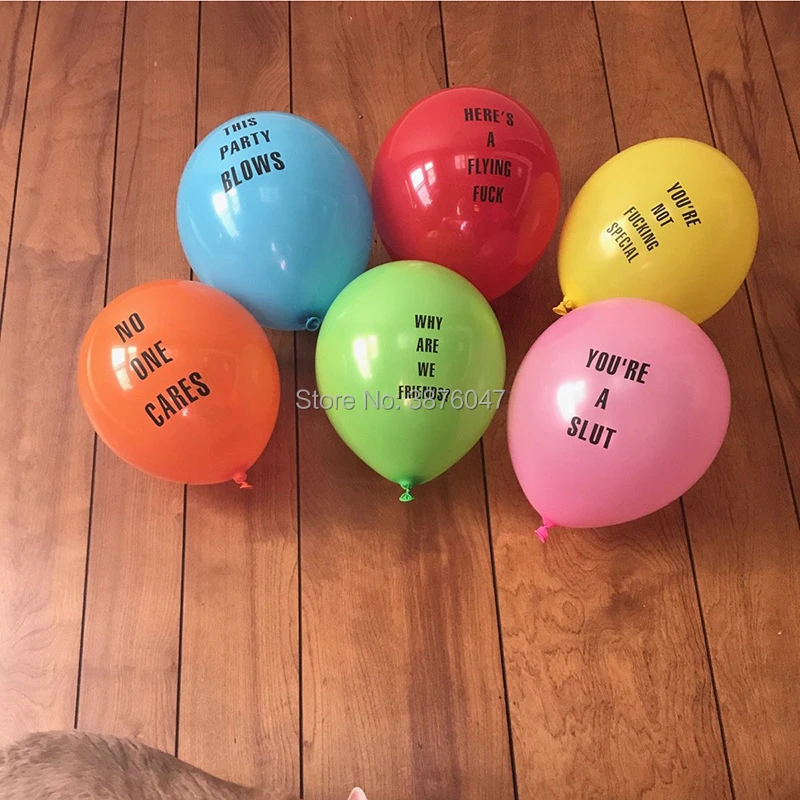 12pcs/lot abusive balloons offensive balls for bachelorette party insulting  helium ballon no one cares this party blows ballons|Ballons & Accessories|  - AliExpress