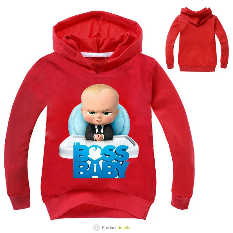 The Boss Baby Cartoon Hoodies Boys Children Kids Tops Sweatshirts Baby Boy's Clothing Cotton Clothes
