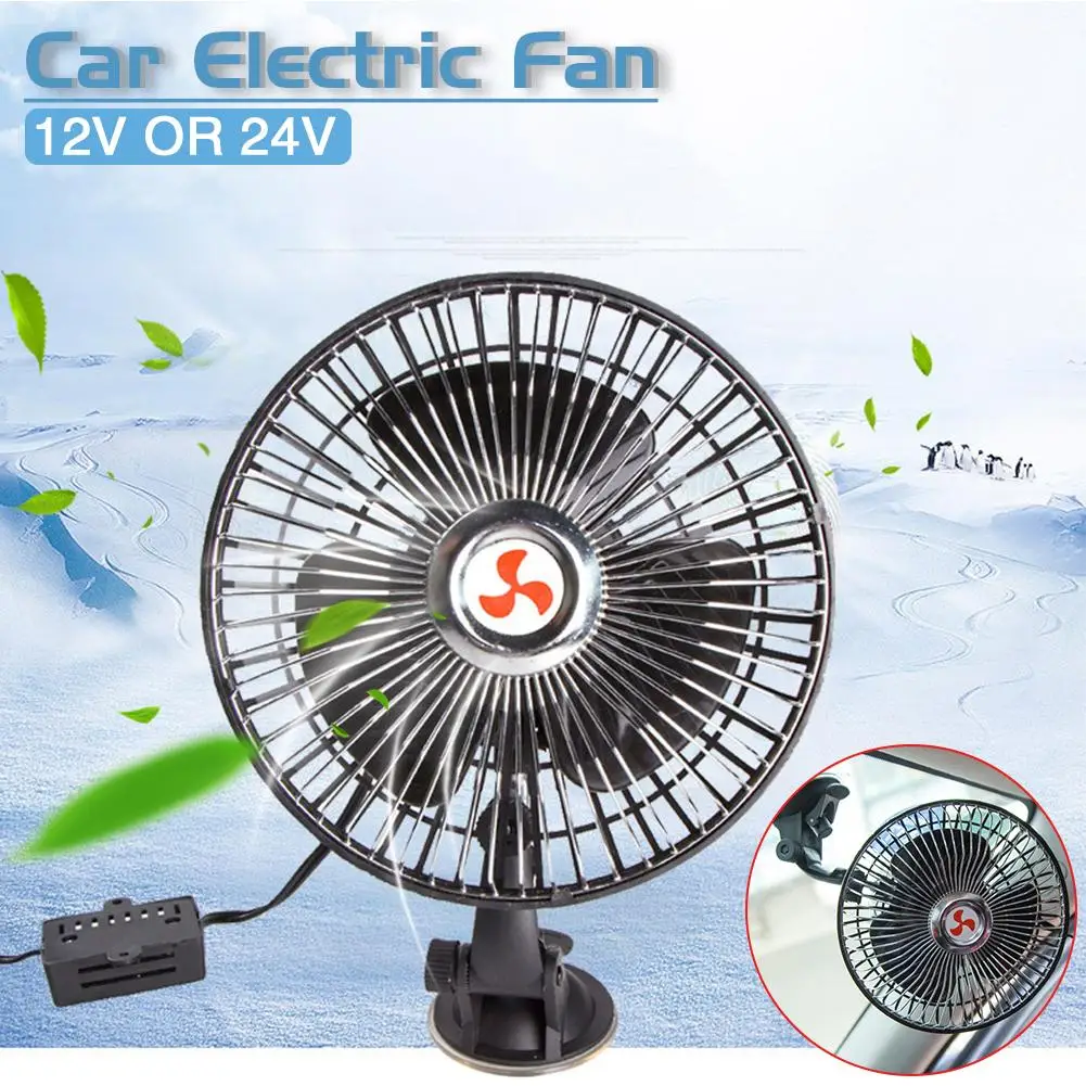 

Mini Electric Car Fan Cooling Low Noise Summer Car Air Conditioner Fan Portable Vehicle Auto Truck Bus Oscillating Fan
