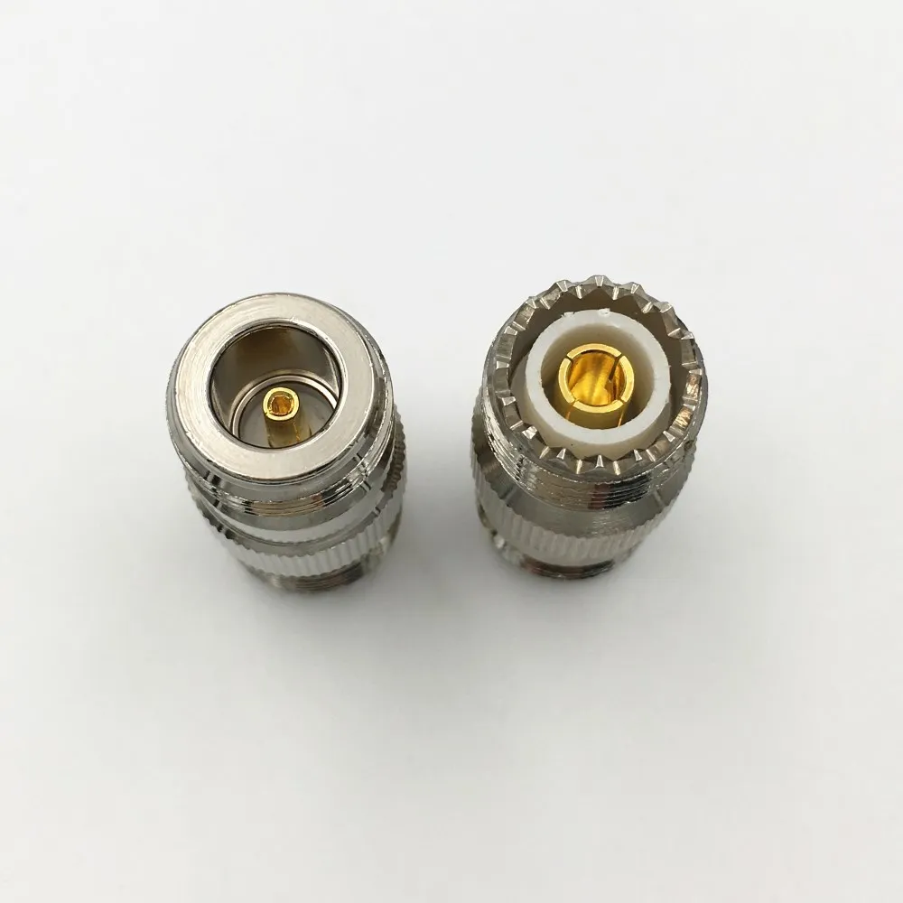 100 шт латунный UHF SO239 PL259 штекер к N Тип гнездовой F/F RF коаксиальный Прямой разъем