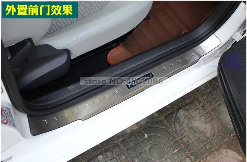 304 нержавеющая сталь внутренняя+ Внешняя накладка на ступеньку/дверной порог для 2013- Skoda Rapid 4 шт-12 шт автостайлинг