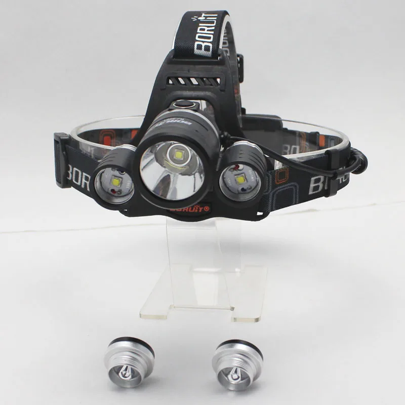 

BORUIT RJ-5001 3xCREE XM-L2 5000 Lumens 4-Mode LED Headlamp+2x18650+1xCharger+1xUSB Cable