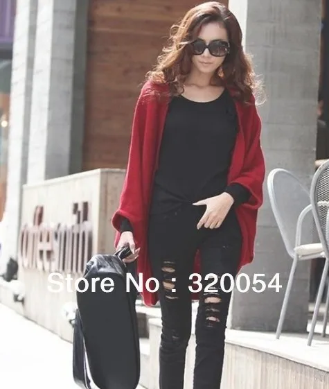 Free shipping,1pcs,Women's cashmere bat sleeve cardigan