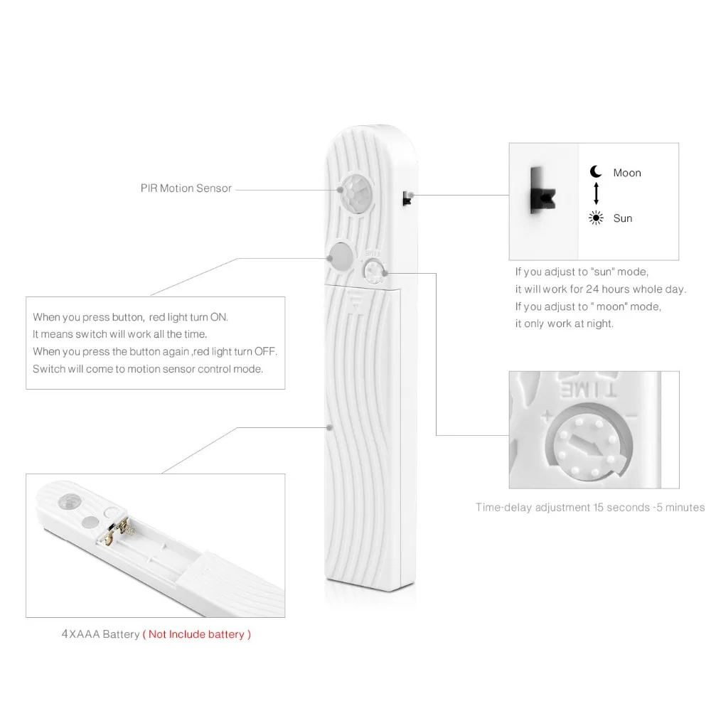 Cabinet Light Motion Led Activated Bed Light 5v Pir Motion Sensor