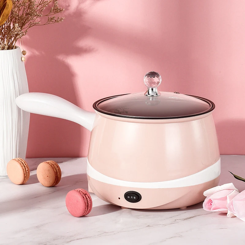 

Hot Cute Multifunctional Mini Electric Pot Cooker Non-stick Coating for Boiling Frying Steaming Searing 220V HY99